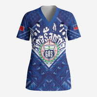 Toa Samoa Rugby Custom Scrub Top Samoan Pride With Tribal Pattern - Polynesian Pride