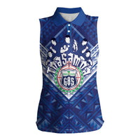 Toa Samoa Rugby Custom Women Sleeveless Polo Shirt Samoan Pride With Tribal Pattern - Polynesian Pride