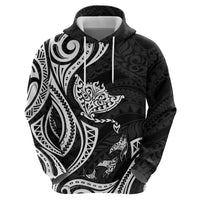 Hawaii Manta Ray Zip Hoodie Polynesian Art Tattoo