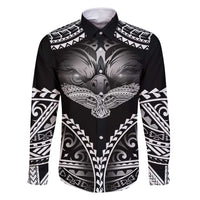 Hawaiian Hawk Family Matching Long Sleeve Bodycon Dress and Hawaiian Shirt Polynesian Pattern Style