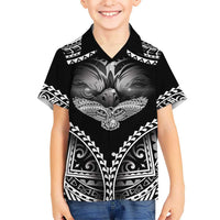 Hawaiian Hawk Kid Hawaiian Shirt Polynesian Pattern Style LT05 Kid Black - Polynesian Pride
