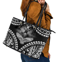 Hawaiian Hawk Leather Tote Bag Polynesian Pattern Style