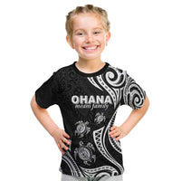 Hawaii Ohana Means Family Kid T Shirt Sea Turtle Polynesian Style LT05 Black - Polynesian Pride