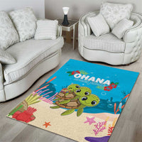Ohana Hawaii Area Rug Kawaii Family Turtle