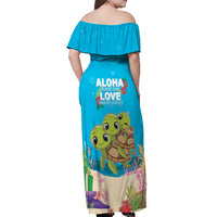 Ohana Hawaii Off Shoulder Maxi Dress Kawaii Family Turtle