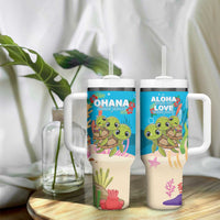 Ohana Hawaii Tumbler With Handle Kawaii Family Turtle