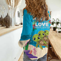 Ohana Hawaii Women Casual Shirt Kawaii Family Turtle