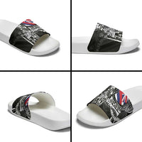 Hawaii King Flag Slide Sandals Hawaiian Maile Lei - Polynesian Pride