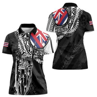 Hawaii King Flag Women Polo Shirt Hawaiian Maile Lei - Polynesian Pride