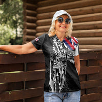 Hawaii King Flag Women Polo Shirt Hawaiian Maile Lei - Polynesian Pride