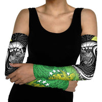 Personalised New Zealand Cook Islands Arm Sleeves Maori Tiki With Circle Stars Turtle LT05 - Polynesian Pride