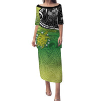 Custom New Zealand Cook Islands Family Matching Puletasi and Hawaiian Shirt Maori Tiki With Circle Stars Turtle - Polynesian Pride