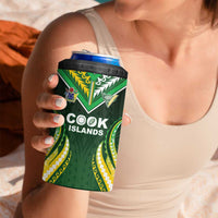 Custom Cook Islands Rugby 4 in 1 Can Cooler Tumbler Unique Style Green Version LT05 - Polynesian Pride