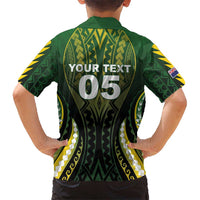 Custom Cook Islands Rugby Family Matching Puletasi and Hawaiian Shirt Unique Style Black Version LT05 - Polynesian Pride