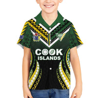 Custom Cook Islands Rugby Family Matching Puletasi and Hawaiian Shirt Unique Style Black Version LT05 Son's Shirt Black - Polynesian Pride