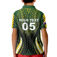 Custom Cook Islands Rugby Kid Polo Shirt Unique Style Black Version - Polynesian Pride