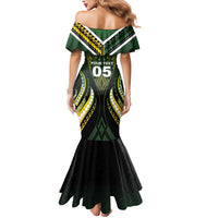 Custom Cook Islands Rugby Mermaid Dress Unique Style Black Version - Polynesian Pride