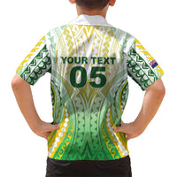 Custom Cook Islands Rugby Family Matching Off Shoulder Maxi Dress and Hawaiian Shirt Unique Style White Version - Polynesian Pride
