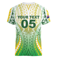 Custom Cook Islands Rugby Women V-Neck T-Shirt Unique Style White Version - Polynesian Pride