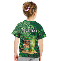 Personalised Hawaii St.Patrick Day Kid T Shirt Surfing Leprechaun LT05 - Polynesian Pride