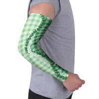 Green Hawaii Palaka Arm Sleeves Hawaiian Honohono Lei