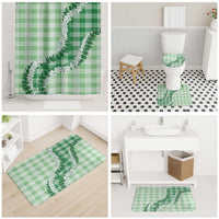 Green Hawaii Palaka Bathroom Set Hawaiian Honohono Lei