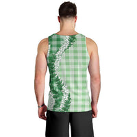 Green Hawaii Palaka Men Tank Top Hawaiian Honohono Lei
