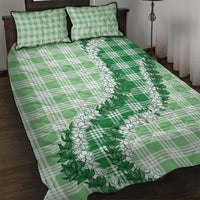 Green Hawaii Palaka Quilt Bed Set Hawaiian Honohono Lei LT05 Green - Polynesian Pride