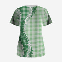 Green Hawaii Palaka Scrub Top Hawaiian Honohono Lei LT05 - Polynesian Pride