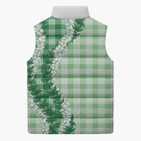 Green Hawaii Palaka Sleeveless Puffer Jacket Hawaiian Honohono Lei LT05 - Polynesian Pride