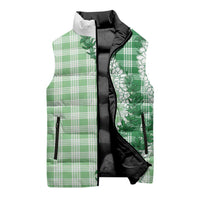 Green Hawaii Palaka Sleeveless Puffer Jacket Hawaiian Honohono Lei LT05 - Polynesian Pride