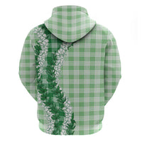 Green Hawaii Palaka Zip Hoodie Hawaiian Honohono Lei