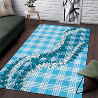 Blue Hawaii Palaka Area Rug Hawaiian Honohono Lei LT05 Blue - Polynesian Pride