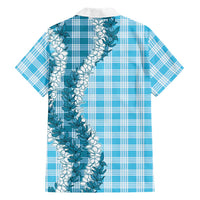 Blue Hawaii Palaka Family Matching Tank Maxi Dress and Hawaiian Shirt Hawaiian Honohono Lei