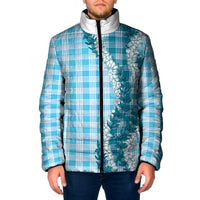 Blue Hawaii Palaka Padded Jacket Hawaiian Honohono Lei