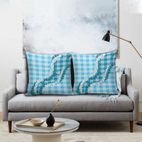 Blue Hawaii Palaka Pillow Cover Hawaiian Honohono Lei LT05 - Polynesian Pride