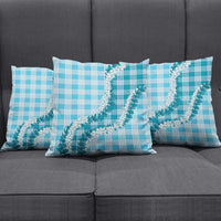 Blue Hawaii Palaka Pillow Cover Hawaiian Honohono Lei LT05 - Polynesian Pride