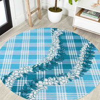 Blue Hawaii Palaka Round Carpet Hawaiian Honohono Lei LT05 Blue - Polynesian Pride