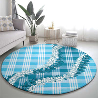 Blue Hawaii Palaka Round Carpet Hawaiian Honohono Lei LT05 - Polynesian Pride