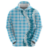 Blue Hawaii Palaka Zip Hoodie Hawaiian Honohono Lei