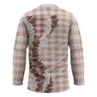 Beige Hawaii Palaka Hockey Jersey Hawaiian Honohono Lei