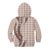 Beige Hawaii Palaka Kid Hoodie Hawaiian Honohono Lei