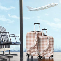 Beige Hawaii Palaka Luggage Cover Hawaiian Honohono Lei