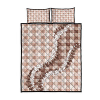 Beige Hawaii Palaka Quilt Bed Set Hawaiian Honohono Lei LT05 - Polynesian Pride