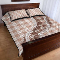 Beige Hawaii Palaka Quilt Bed Set Hawaiian Honohono Lei LT05 - Polynesian Pride