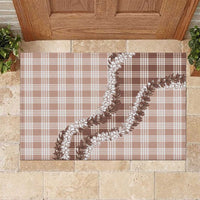 Beige Hawaii Palaka Rubber Doormat Hawaiian Honohono Lei LT05 Beige - Polynesian Pride