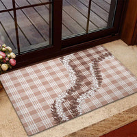 Beige Hawaii Palaka Rubber Doormat Hawaiian Honohono Lei LT05 - Polynesian Pride