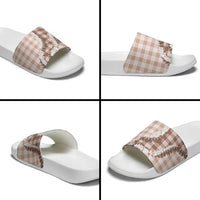 Beige Hawaii Palaka Slide Sandals Hawaiian Honohono Lei