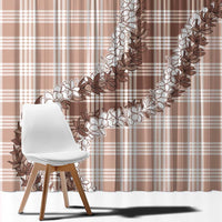 Beige Hawaii Palaka Window Curtain Hawaiian Honohono Lei