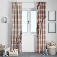Beige Hawaii Palaka Window Curtain Hawaiian Honohono Lei